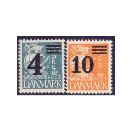 1934. Luftpostmærker. AFA nr. 216-20 postfrisk     Stemplet FDC