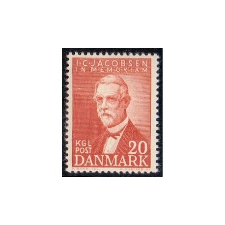 1947. I.C. Jacobsen mindeudgave. AFA nr. 305 postfrisk    Stemplet FDC