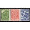 1947. Frihedsfonden. AFA nr. 299-301 postfrisk   Stemplet FDC