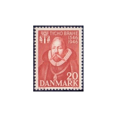1946. Tycho Brahe. AFA nr. 298 postfrisk   Stemplet FDC