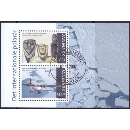 2007. International Polarår, AFA nr. 1499, i postfrisk miniark  Stemplet FDC