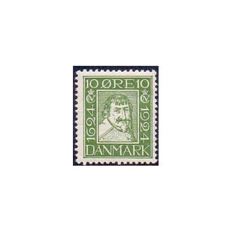 1924. Postvæsnets jubilæum. 10 Øre, AFA nr. 134 postfrisk Ubrugt Stemplet FDC