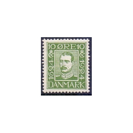 1924. Postvæsnets jubilæum. 10 Øre, AFA nr. 135 postfrisk Ubrugt Stemplet FDC