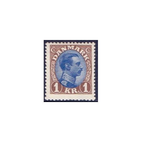 1921-22. Chr. X. 1 kr. tp. I. AFA nr. 131 postfrisk  Ubrugt Stemplet FDC