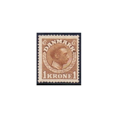 1913.  Chr X. 1 kr.  AFA nr. 75, postfrisk  Ubrugt Stemplet FDC