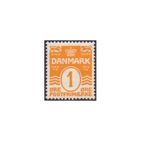 1913-14.  Bølgelinietype 1 Øre.  AFA nr. 77, postfrisk Ubrugt Stemplet FDC