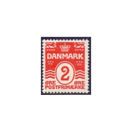1913-14.  Bølgelinietype 2 Øre, tp. II.  AFA nr. 78a, postfrisk     Ubrugt Stemplet FDC