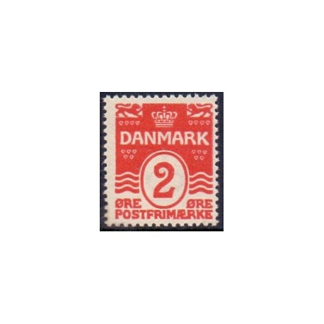 1917.  Bølgelinietype 2 Øre, VM krone  AFA nr. 78A, postfrisk     Ubrugt Stemplet FDC