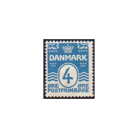 1913-14.  Bølgelinietype 4 Øre, AFA nr. 80, postfrisk   Ubrugt Stemplet FDC