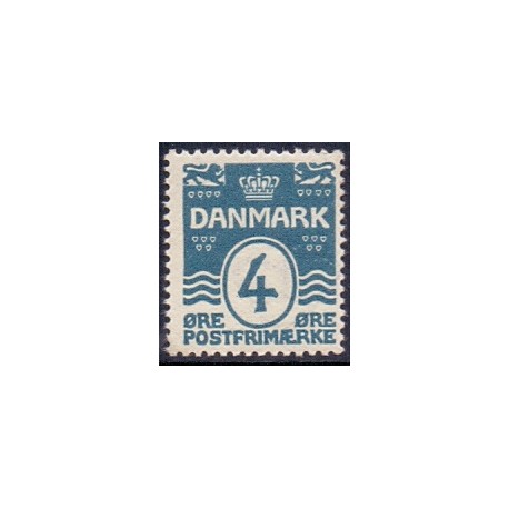 1917.  Bølgelinietype 4 Øre,VM krone, AFA nr. 80A, postfrisk  Ubrugt Stemplet FDC