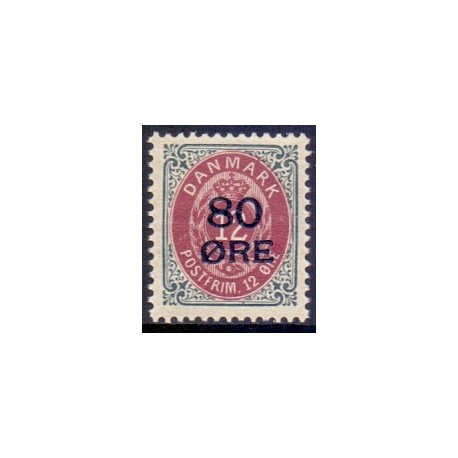 1915. 80/12 Øre provisorier, AFA nr. 82, postfrisk  Ubrugt Stemplet FDC