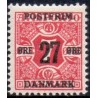1918. 27-Øres provisorier. VM Krone, AFA nr. 87x, postfrisk    Ubrugt Stemplet FDC