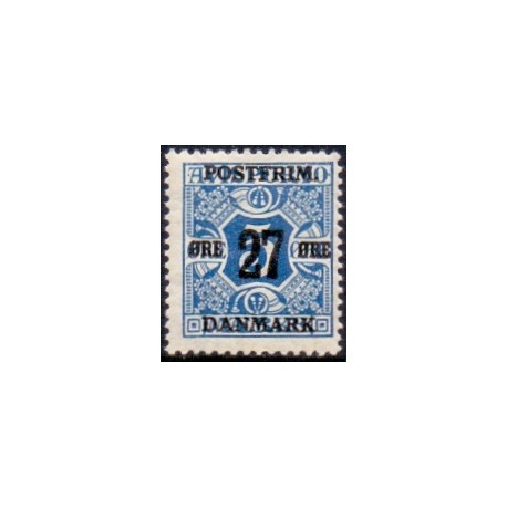 1918. 27-Øres provisorier. VM kors, AFA nr. 86, postfrisk    Ubrugt Stemplet FDC