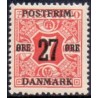 1918. 27-Øres provisorier. VM kors, AFA nr. 87, postfrisk    Ubrugt Stemplet FDC