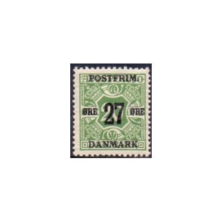 1918. 27-Øres provisorier. VM kors, AFA nr. 88  postfrisk    Ubrugt Stemplet FDC