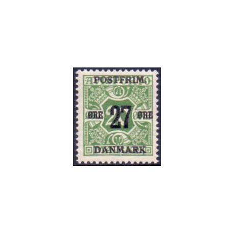 1918. 27-Øres provisorier. VM kors, AFA nr. 90  postfrisk    Ubrugt Stemplet FDC