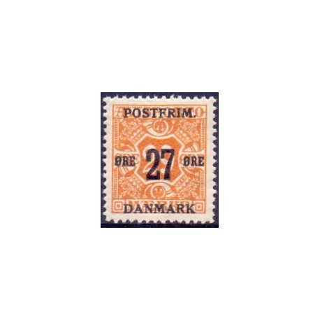 1918. 27-Øres provisorier. VM kors, AFA nr. 91  postfrisk    Ubrugt Stemplet FDC