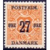 1918. 27-Øres provisorier. VM kors, AFA nr. 91  postfrisk    Ubrugt Stemplet FDC