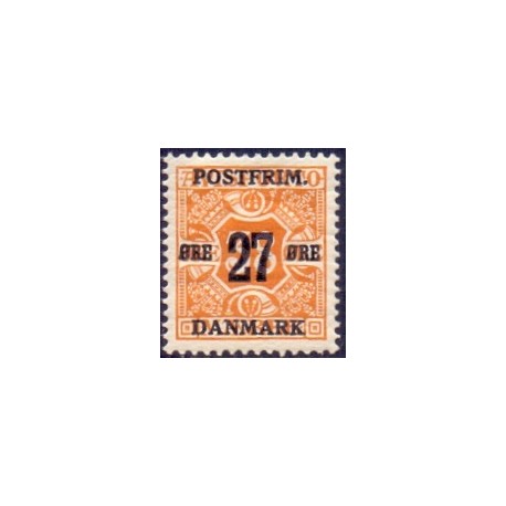 1918. 27-Øres provisorier. VM kors, AFA nr. 92  postfrisk    Ubrugt Stemplet FDC