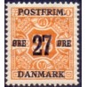 1918. 27-Øres provisorier. VM kors, AFA nr. 92  postfrisk    Ubrugt Stemplet FDC
