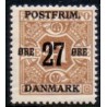 1918. 27-Øres provisorier. VM kors, AFA nr. 93  postfrisk    Ubrugt Stemplet FDC