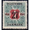 1918. 27-Øres provisorier. VM kors, AFA nr. 95  postfrisk    Ubrugt Stemplet FDC