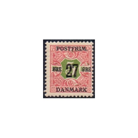 1918. 27-Øres provisorier. VM krone, AFA nr. 96  postfrisk    Ubrugt Stemplet FDC