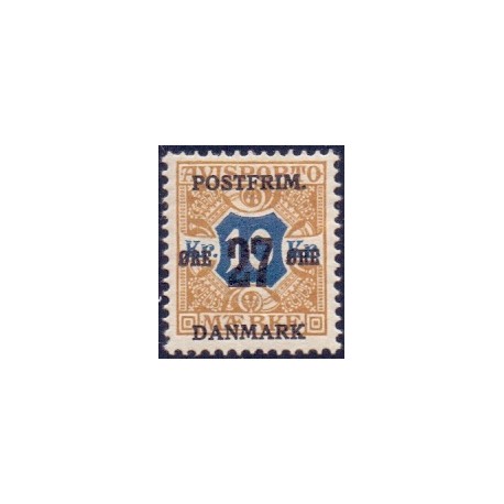 1918. 27-Øres provisorier. VM krone, AFA nr. 97  postfrisk    Ubrugt Stemplet FDC