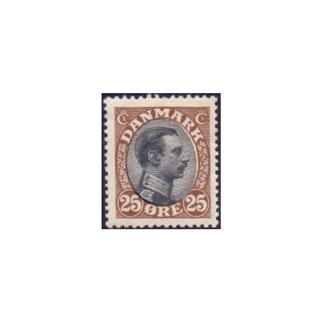 1918-20. Chr. X. 25 Øre, AFA nr. 101 postfrisk Ubrugt Stemplet FDC
