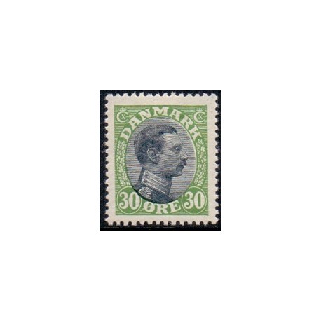 1918-20. Chr. X. 30 Øre, AFA nr. 103 postfrisk  Ubrugt Stemplet FDC