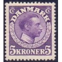 1918-20. Chr. X. 5 Kr. rødviolet. AFA nr. 110a postfrisk  Ubrugt Stemplet FDC
