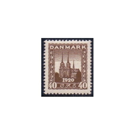 1920. Genforeningsmærke. 40 Øre, AFA nr. 114 postfrisk Ubrugt Stemplet FDC