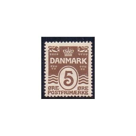 1921-22. Bølgelinietype, 5 Øre.  AFA nr. 122 postfrisk  Ubrugt Stemplet FDC