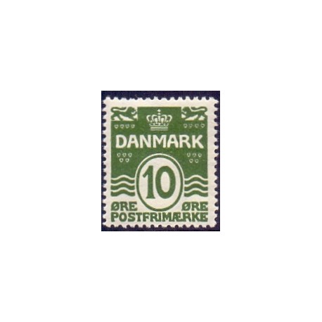 1921-22. Bølgelinietype, 10 Øre.  AFA nr. 124 postfrisk  Ubrugt Stemplet FDC