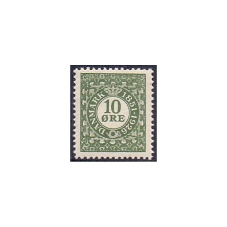 1926. Frimærkets 75-års jubilæum 10 Øre. AFA nr. 154 postfrisk    Ubrugt Stemplet FDC