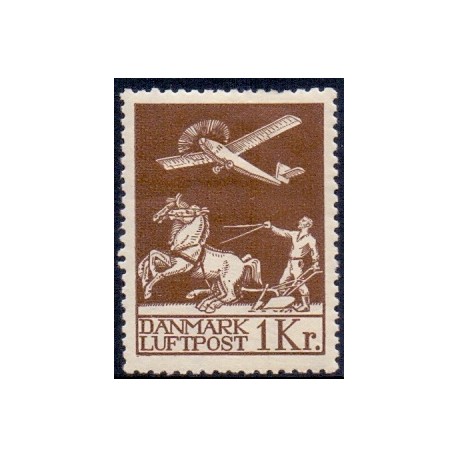 1929. Luftpostmærker 1 kr. AFA nr. 182 postfrisk Ubrugt Stemplet FDC