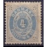 1875. To-farvede 4 øre AFA nr. 23a, postfrisk  Ubrugt stemplet