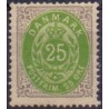 1875. To-farvede 25 øre AFA nr. 29y, omvendt ramme, postfrisk Ubrugt stemplet