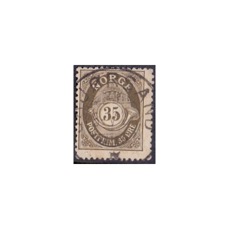 Norge. 1917-19. 35 Øre posthorn AFA nr. 94. Luksus stemplet
