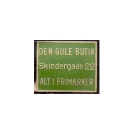 Frimærkepenge 1 øre " Den Gule Butik." grøn