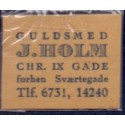 Frimærkepenge 1 Øre "Guldsmed J. Holm" blå tekst, lystpapir