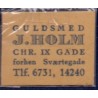 Frimærkepenge 1 Øre "Guldsmed J. Holm" blå tekst, lystpapir