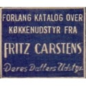 Frimærkepenge 1 Øre "Køkkenudstyr Fritz Carstens" Blå