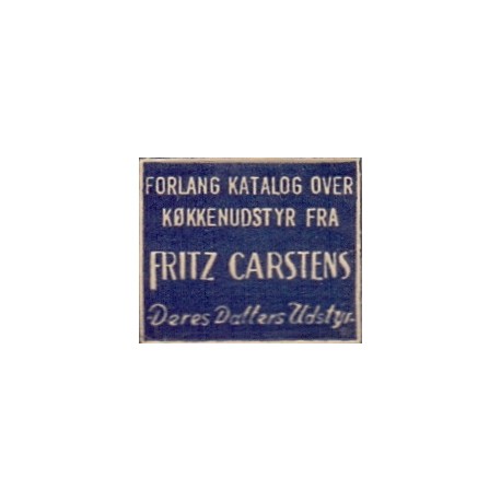 Frimærkepenge 1 Øre "Køkkenudstyr Fritz Carstens" Blå
