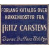 Frimærkepenge 1 Øre "Køkkenudstyr Fritz Carstens" Blå