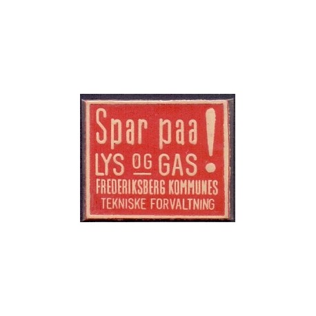 Frimærkepenge 1 Øre "Spar Paa Lys og Gas" Rød