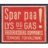 Frimærkepenge 1 Øre "Spar Paa Lys og Gas" Rød