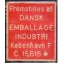 Frimærkepenge 1 Øre "Fremstillet  af Dansk Emballage Industri" Rød