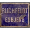 Frimærkepenge 1 Øre "Blichfeldt Esbjerg" blå