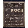 Frimærkepenge 1 Øre "Ring til Kock" sort